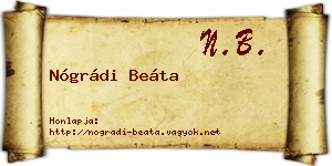Nógrádi Beáta névjegykártya